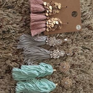 NWOT Forever 21 Tassel Earrings 3 pairs